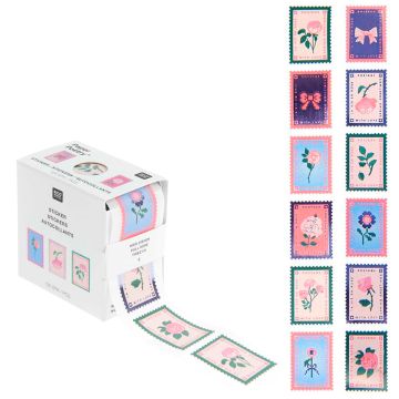 Rico Design 120 Sticker Briefmarken LA VIE EN ROSE