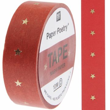 Rico Design WASHI TAPE Sterne rostrot/gold