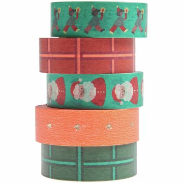 Rico Design 5 WASHI TAPES Weihnachtsmarkt neon