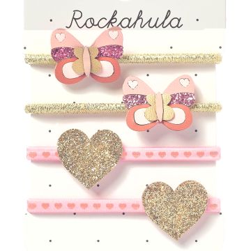 Rockahula 4 HAIR TIES Patchwork Butterfly