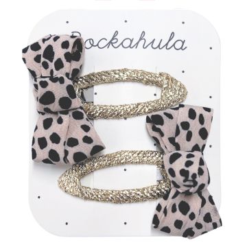 Rockahula 2 Haarspangen LEOPARD SCHLEIFEN Twist