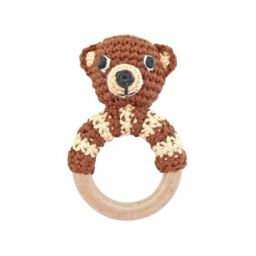 Sindibaba Rattle Ring BEAR brown