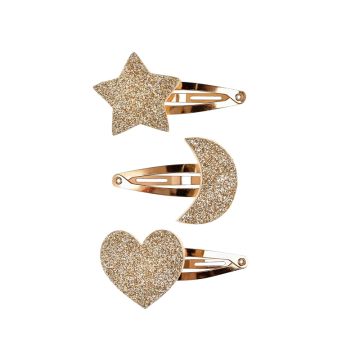 Souza 3 Hair Clips PENELOPE Star/Moon/Heart gold