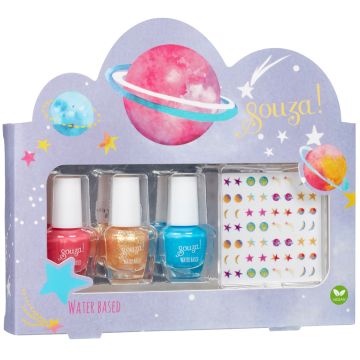 Souza Vegan NAIL POLISH & STICKER SET Galaxy