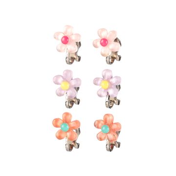Souza Clip On Earring Set Flower CORINA pink