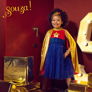 Souza Kostüm Umhang & Kleid SUPERHELDIN (5-7 J)