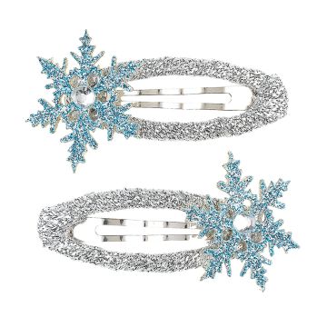 Souza 2 Haarclips CHRISTA Schneeflocke blau