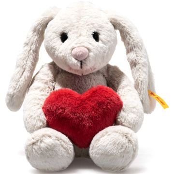 Steiff Kuscheltier HOPPIE HASE Love mit Herz hellgrau (16 cm)