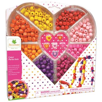 Sycomore WOODEN BEAD SET "Les Perles" Heart