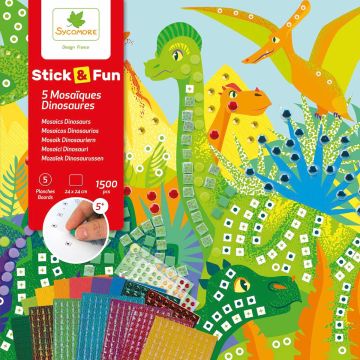 Sycomore MOSAIC CRAFT KIT "Stick & Fun" Dinosaurs (5 years+)