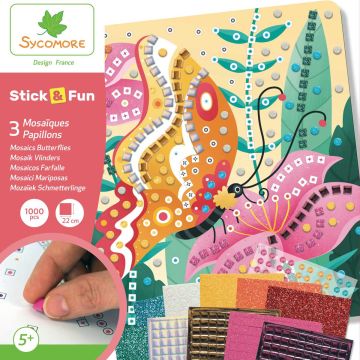 Sycomore MOSAIC CRAFT KIT "Stick & Fun" Butterflies (5 years+)