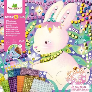 Sycomore MOSAIC CRAFT KIT "Stick & Fun" Sweet Animals (5 years+)