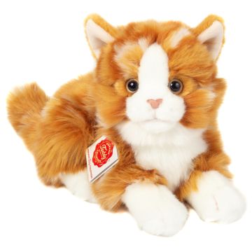 Teddy Hermann KATZE liegend rot getigert (20 cm)