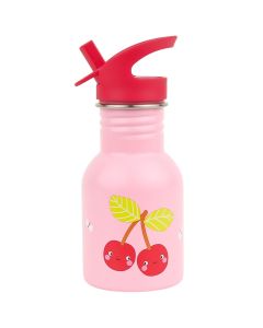 A Little Lovely Company Mini Stainless Steel WATER BOTTLE Happy Cherries (350 ml)