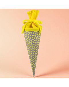 Ava & Yves SCHULT&Uuml;TE mit Herzen Flieder/Neongelb (35 cm)