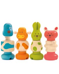 Djeco STECKSPIEL "Vis-animo" Holztiere (18 Monate+)