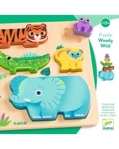 Djeco 2in1 HOLZPUZZLE "Woody Wild" Dschungeltiere (12M+)