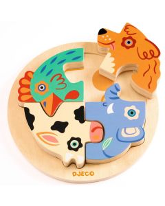 Djeco WOODEN PUZZLE "Rondo Dog" Animals (2 years+)
