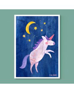 Frau Ottilie POSTER Unicorn in the Moonlight (DIN A4)