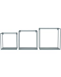 KidsDepot quadratisches Metallregal 3er Set BLAU