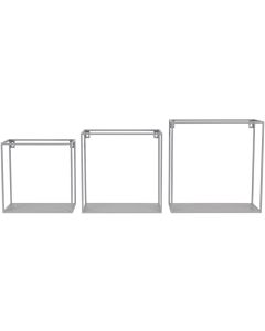 KidsDepot quadratisches Metallregal 3er Set GRAU