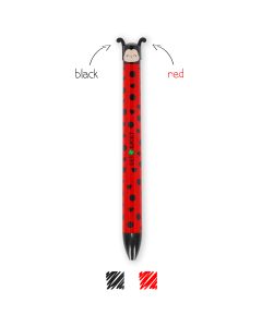 Legami Two-Colored BALLPOINT PEN Click&Clack LADYBUG (1mm)