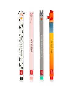 Legami 4 Erasable GEL PENS Set "Farm Sweet Farm"
