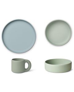 LIEWOOD Silikon Geschirr-Set Junior ANDIE green multi mix