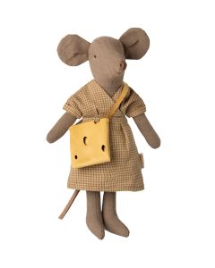 Maileg Mama Maus SOMMERKLEID & K&auml;setasche Hellbraun