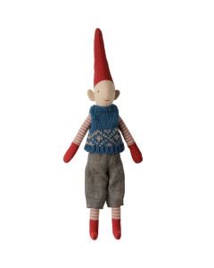 Maileg PIXY PUPPE Junge mit Strickweste Blau (Gr&ouml;&szlig;e 1)