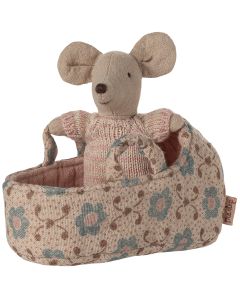 Maileg BABY Maus in TRAGETASCHE rosa