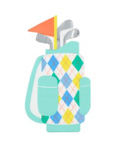 Meri Meri 16 SERVIETTEN Golfbag Argyle