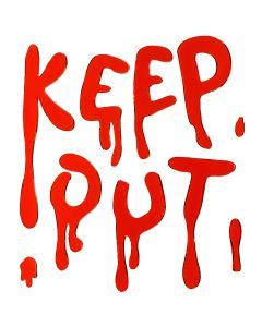 PartyDeco Gel FENSTERSTICKER Keep Out rot