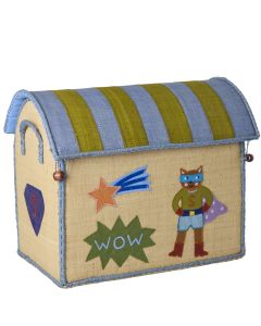 RICE Aufbewahrungskorb SUPERHELD Blau Small
