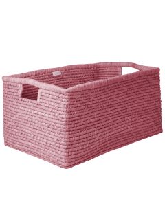 RICE Extra Gro&szlig;er BASTKORB Rechteckig Pink