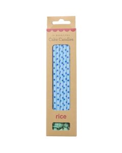 RICE 10 Lange KUCHENKERZEN mit Sternen Blau