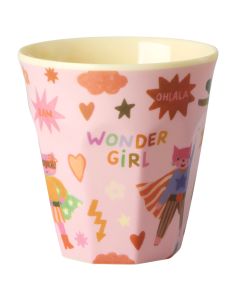 RICE Melamin KINDERBECHER "Hero" Pink