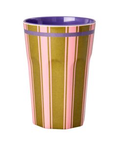 RICE Melamin LATTE MACCHIATO BECHER "Stripe Delight" Streifen (400 ml)