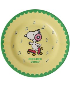 RICE x PEANUTS Kleiner Melamin TELLER SNOOPY "Feeling Good" Hellgelb (&Oslash;20 cm)