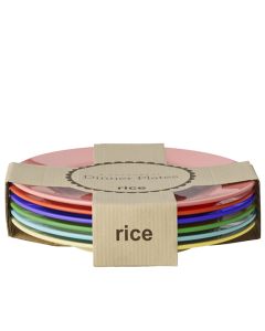 RICE 6 Gro&szlig;e Melamin TELLER Mehrfarbig