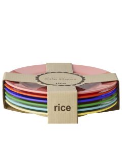 RICE 6 Kleine Melamin TELLER Mehrfarbig