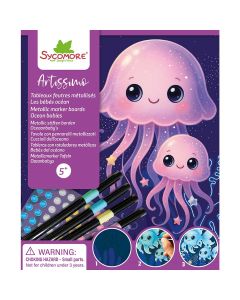 Sycomore MALSET mit Metallicstifte & Stickern "Artissimo" Ozeanbabys (5 Jahre+) 