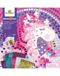 Sycomore BASTELSET 3 Mosaik-Bilder "Stick & Fun" Einh&ouml;rner (5 Jahre+) 